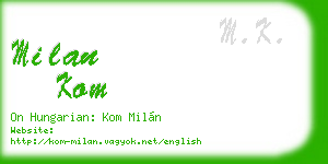 milan kom business card
